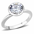 thumbnail image 1 of Bague en Laiton Rhodium pour Femmes avec AAA Grade CZ en Clair - Taille 9, 1 of 1