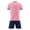 Pink, variant on Fldy Mens Soccer Uniform Short Sleeve Athletic Jersey with Shorts Set Basketball Football Sports Outfits Red 6-7