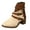 White, variant on Women's Ankle Boots Strappy Belt Buckle Splicing Leather Pointed Toe Slip Resistant Side Zipper Combat Booties