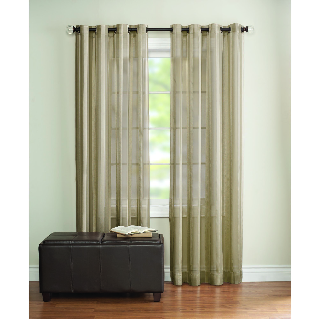 Better Homes and Gardens Toby Textured Stripe Sheer Window Curtain Panel