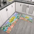 thumbnail image 2 of Pioneer Flower Floral Print Pattern Kitchen Rugs Sets Of 2,Anti Fatigue Kitchen Mat Rugs Non Slip Washable,Decorative Kitchen Floor Mats for Kitchen,Sink,Laundry,17"x30"+17"x47", 2 of 7