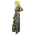 thumbnail image 2 of Bimba Womens Muslim Printed Jilbab Dress Designer Abaya With Pockets & Hijab, 2 of 6