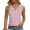 Pink, variant on HOMBOM Cutout Tank Tops for Women Trendy Gray Pleated Casual Notch Neck Sleeveless Plaid Blouse