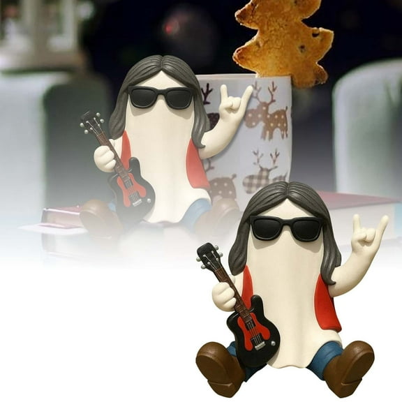 Cowboy Ghost Halloween Statue - Adorable Resin Figurine with Hat & Boots, Spooky-Cute Decor for Tiered Trays, Office Desks & Farmhouse Displays