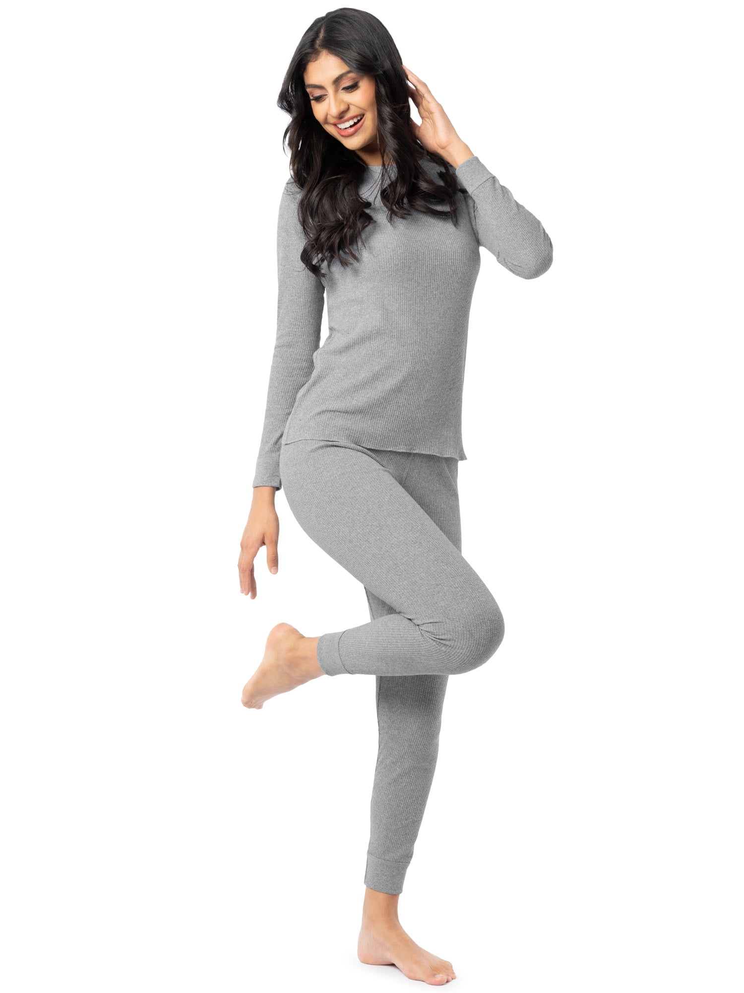 Fruit of the Loom Women's Recycled Waffle Thermal Top 2PK, Sizes XS-4XL