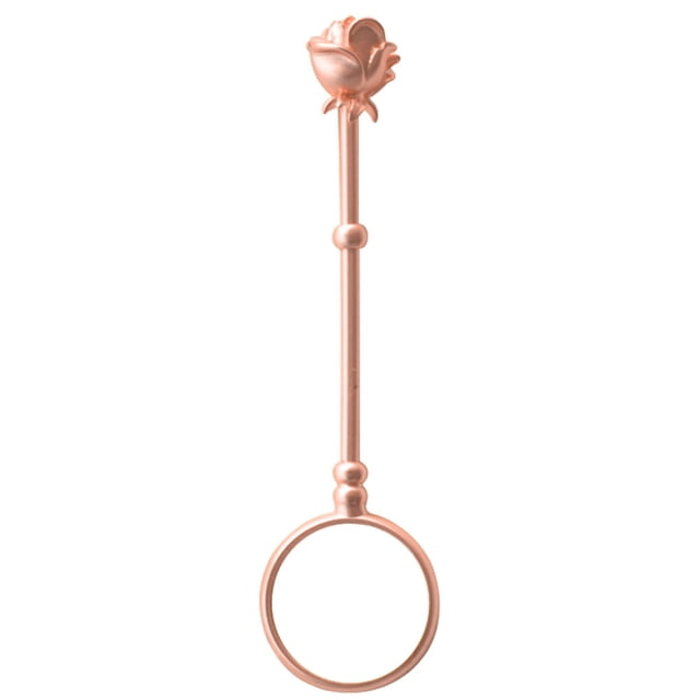 Clip de anillo Soporte de anillo manos libres de latón unisex con decoración ajustable Perchero para joyería de mano, 16 mm, oro rosa mate Scienceny HA003784-05