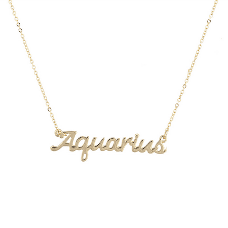 Lux Accessories Horoscope Zodiac Sign Aquarius Gold (Best Gemstone For Aquarius)