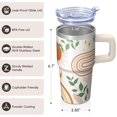 thumbnail image 3 of 20oz Stainless Steel Insulated Cup Bohemian, Travel Mug with Handle & Straws, Leak-Proof Lid, Perfect Bohemian Design Present, 3 of 5