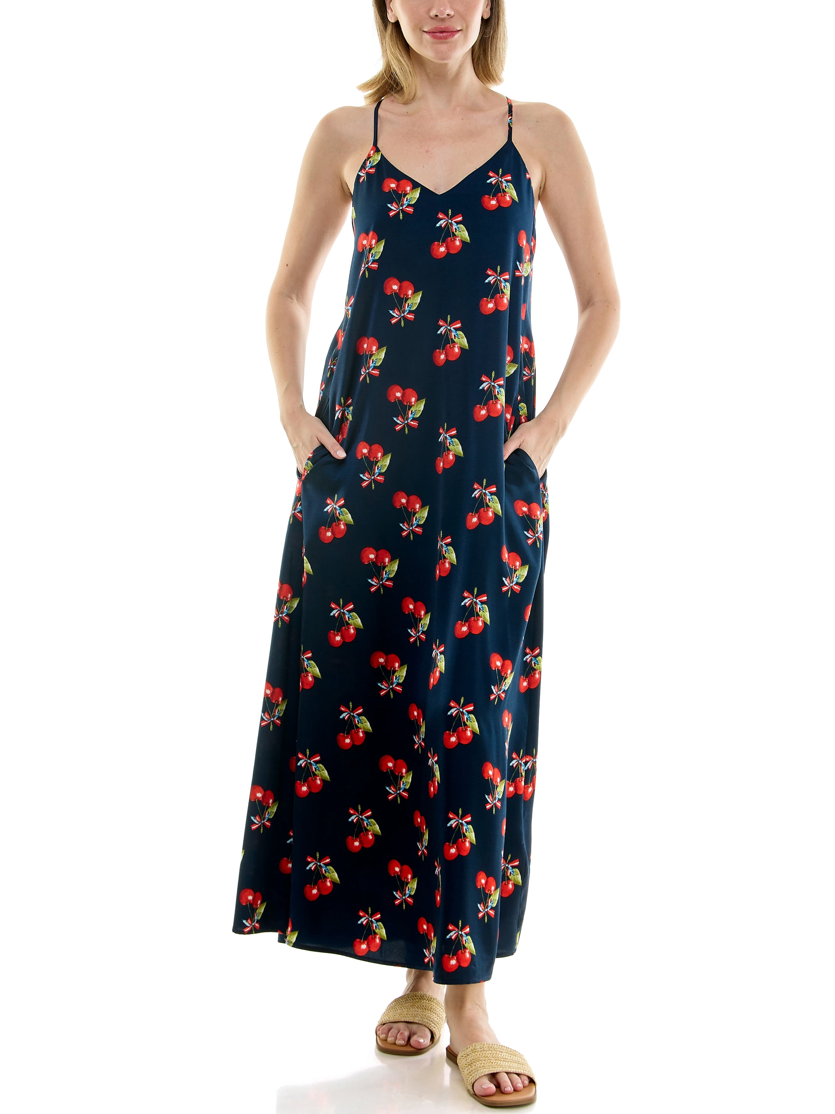 Nicole Miller Women's Maxi Slip Dress With Built In Bra, Sizes S-XL