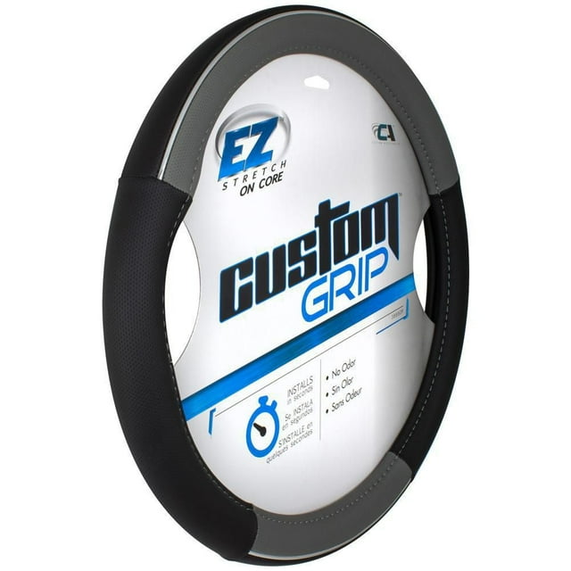 Custom Grip Couvre volant TPE Core avec accents de chrome noir et gris