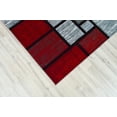 thumbnail image 5 of Premium 3D Hand Carved Thick Modern Contemporary Abstract Rug Design 3995 Red Grey 4'x5'3'', 5 of 11