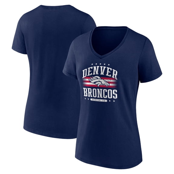 Women's Navy Denver Broncos Americana Team V-Neck T-Shirt