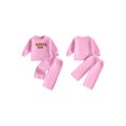 thumbnail image 2 of Miaouyo Toddler Baby Girl Sweat Outfit Embroidered Long Sleeve Tops Wide Leg Pants, 2 of 9