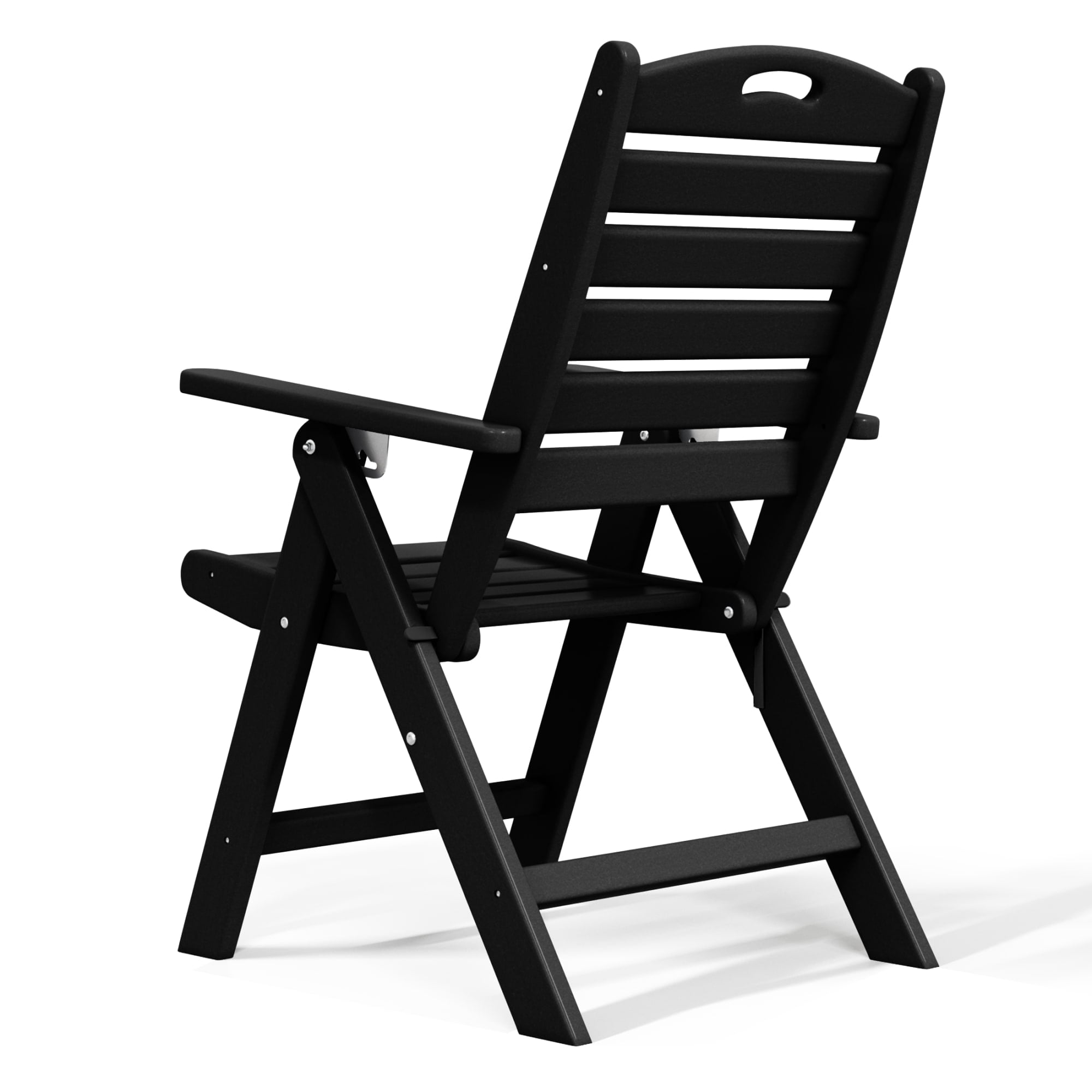 WestinTrends Malibu HDPE Adjustable Highback Folding Patio Dining Chair, Black