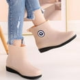 thumbnail image 2 of Cathalem Womens Short Rain Boots Short Water Shoes With Cotton For Warmth Daily Waterproof Shoes Fashionable Women Rain Boots Rain Shoes Beige 39, 2 of 9