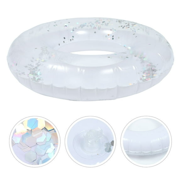 Niceauty Clear Swimming Ring Inflatable PVC Pool Party Accessory 1Pack