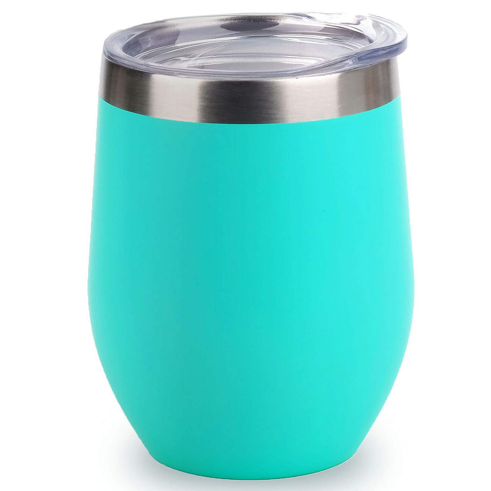 Double Wall Vacuum Insulated Stainless Steel Travel Mug and Wine Tumbler Set  14 fl.oz “AM/PM”