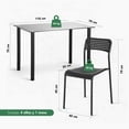 thumbnail image 4 of Juego De Comedor Mesa 4 Sillas Rectangular De Cristal 4 Personas Elegante Kingshouse negro 5, 4 of 8