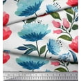 thumbnail image 3 of Soimoi Crepe Silk Fabric Leaves & Floral Artistic Printed Fabric 1 Yard 42 Inch Wide, 3 of 3