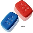 thumbnail image 4 of 2pcs Dobrev 5 Buttons Silicone Case Protector Key Fob Cover Smart Car Remote Holder Fit for Jaguar XK, XKR XF XFR XJ XJL S-Type X-Type F-Type (Blue and red), 4 of 5