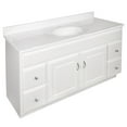thumbnail image 6 of Design House  61 in. Single Faucet Hole Cultured Marble Vanity Top with  White on White Basin, 6 of 14