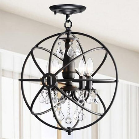 The Lighting Benita Antique Black 4 Light Iron Orb Flush Mount The Lighting Benita Antique Black 4 Light Iron Orb Flush Mount Crystal Chandelier