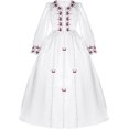 thumbnail image 1 of Jizyo Robe Maxi Abayas Musulmanes pour Filles, une Pièce, Manches Longues, Robe de Prière Islamique, Robe de Caftan Arabe Blanche 120/5 Ans, 1 of 7