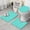 Turquoise Geometric Quatrefoil, variant on Turquoise Geometric Quatrefoil Pattern Bathroom Rugs Sets 3 Piece,Toilet Cover Set,Absorbent Non Slip Bathroom Mats Sets with U-Shaped Contour Rug Toilet Rug Set