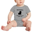 thumbnail image 2 of Warning: Protected by A Shih Tzu Dog Funny Baby Rompers Bodysuit (Gray,0-3 Months), 2 of 5