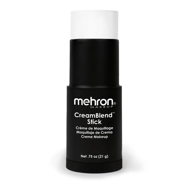 Crema de maquillaje Blend Stick Mehron Face Body Paint, 75 oz, blanca