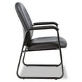 thumbnail image 2 of Genaro Series Guest Chair, Black Leather, Sled Base, 2 of 6