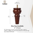 thumbnail image 4 of TCHOSUZ 4 inch / 10cm Wooden Furniture Legs, Pack of 4 Brown Solid Wood Turned DIY Replacement Bun Feet with M8 Hanger Bolts & T-Nuts or Sofa Couch Cabinet Recliner Ottoman Riser, 4 of 6