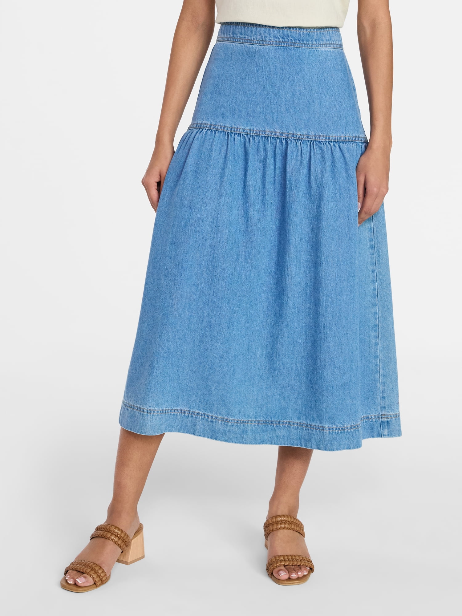 No Boundaries Lace Insert Tiered Maxi Skirt, Women's XXS-XXL