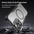 thumbnail image 4 of Case for iPhone 12 Pro,Full-Body Rugged Carbon Fibre Protective Clear Back Hybrid Magnetic with Wireless Charge Shockproof Protector Phone Case for iPhone 12 Pro,6.1 inch 2020 (Black), 4 of 17