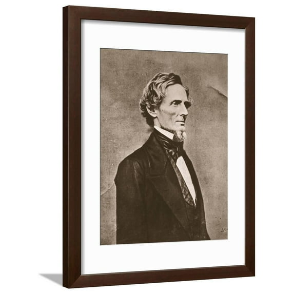 Jefferson Davis, President of the Confederate States of America, c1855-c1865 Framed Print Wall Art By Unknown