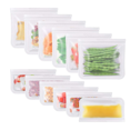 thumbnail image 1 of 12 Pack Reusable Freezer Bag, Multifunction Reusable Silicone Food Bag for Vegetable Fruit and Meat, Prevent Leakage 12 Pack Reusable Freezer Bag, Multifunction Reusable Silicone Food Bag for Vegeta, 1 of 4