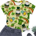 thumbnail image 2 of SZXZYGS T-Shirts Graphiques Vintage pour Femmes, T-Shirts à Manches Courtes Col Rond Imprimé Dessin Animé Trèfle à Quatre Feuilles pour la Saint-Patrick Été 2024, 2 of 4