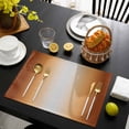thumbnail image 3 of Dark Burnt Orange Ombre Placemats Set of 6, Modern Grey Gradient Farmhouse Art Placemats for Dining Table, Place Mats for Kitchen Tabletop, Waterproof Wipeable Dining Table Mats Set, 3 of 9