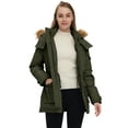 thumbnail image 3 of Wantdo Women's Winter Coat Warm Winter Jacket Hooded Winter Parka with Detachable Hood Army Green L, 3 of 11