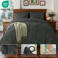 thumbnail image 5 of Baauye Queen Comforter Set, 7 Pieces Dark Gray Comforters, Pintuck Bedding Sets for All Season, Bed in a Bag with Comforter, 1 Fitted Sheet, 1 Flat Sheet, 2 Pillowcases & 2 Shams, 5 of 8