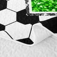 thumbnail image 5 of Erosebridal Personalized Initial M Soccer Print Quilt King for Boys Girls,Teens Green Glitter Print King Coverlet Set, 5 of 7