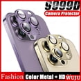thumbnail image 2 of WUJU Metal Cubierta Completa Antiarañazos Protector De Lente De Cámara De Vidrio Templado Compatible Para iPhone 11 12 13 14 Pro Max 14 Plus Funda, 2 of 4