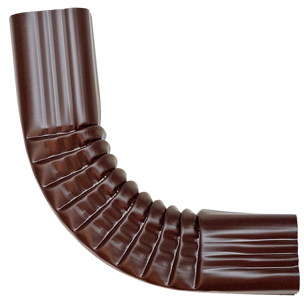 2x3 inch Downspout Gutter Elbow 90 degree, Style A, Royal Brown