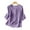 Purple, variant on ZANZEA Women Summer Floral Embroidery 3/4 Sleeve O Neck Tops Casual Loose Solid Shirt Blouse