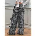 thumbnail image 6 of Women'S Baggy Sweatpants Elastic Waist Casual Wide Leg Pants with Pocket Y2K Going Out Travel Pants Gray Leopard XL, 6 of 9
