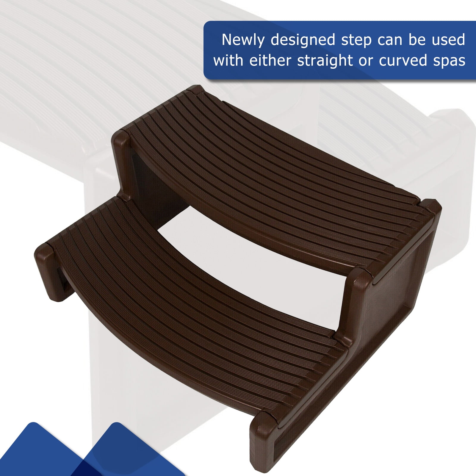 Kojem Spa Hot Tubs Step Stairs Outdoor Non Slip Portable for Sided Handi-Step Spa Pool Ladders Espresso Plastic