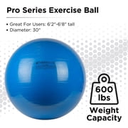 THERABAND Standard Exercise Ball, 30 Blue Stability Trainer for 62–68 Users, Yoga & Pilates Ball, Balance & Core Trainer, For Athletes Fitness at Gym & Home