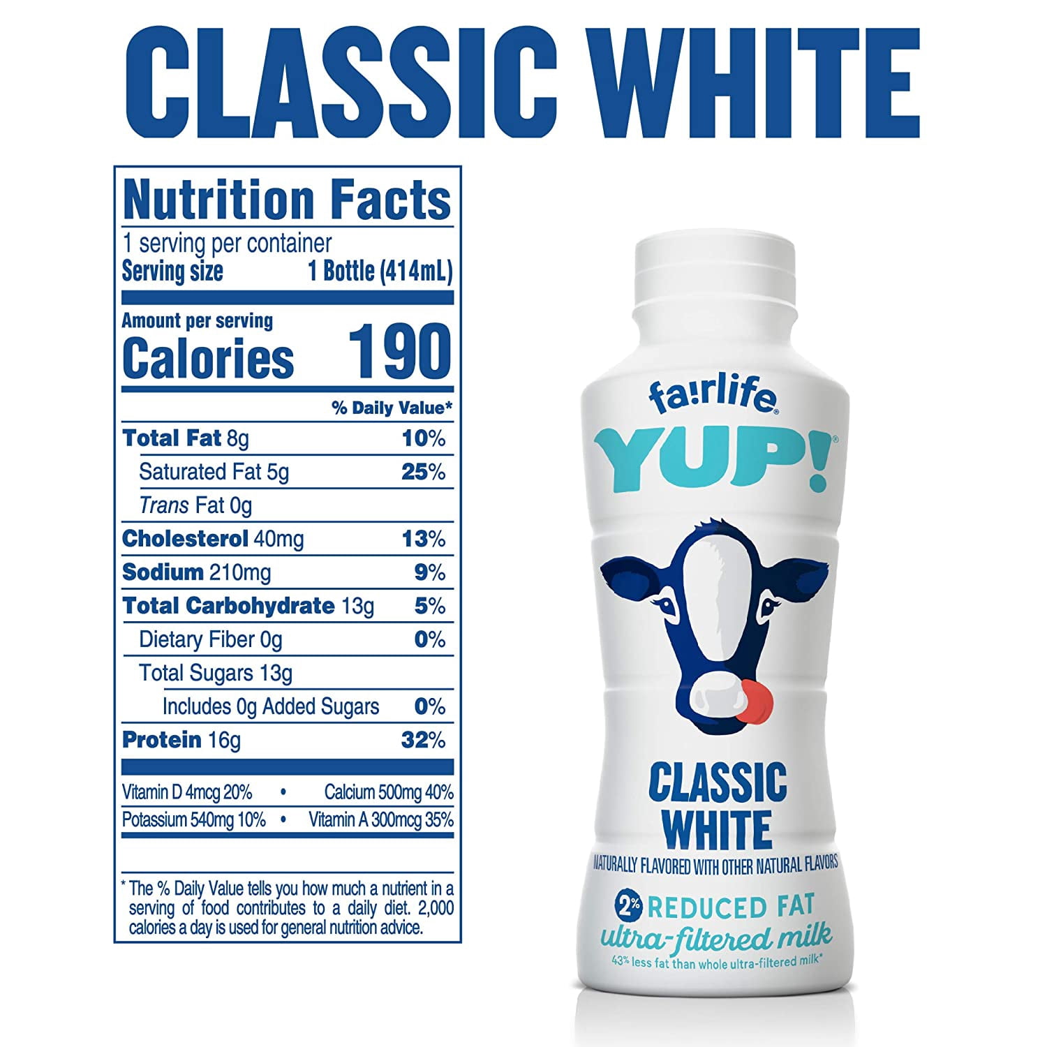 Fairlife Low Fat Ultra-Filtered Milk, Classic White, 14 Fl Oz (Pack of 12)
