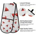 thumbnail image 2 of Yayeee Double Oven Mitt Kitchen Heat Resistant Baking 35" x7" Quilted Glove, Cute Santa Hats Pattern, 2 of 6