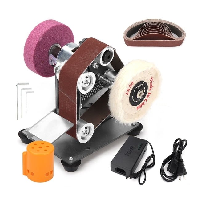Ponceuse Électrique Mini Multifonctionnelle DIY Polissage Machine à Meuler Ceintures Meuleuse Coupe-Bordures, Grand Utilisation